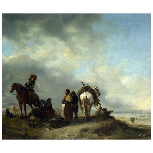       ,   (Seashore with Fishwives offering Fish)   47. x 40. 1640