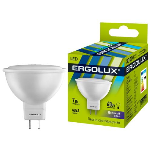 ��.����� ������������ JCDR LED-JCDR -7W-GU5.3-6K (7��=60�� 510Lm 6500K 172-265�) Ergolux 250�