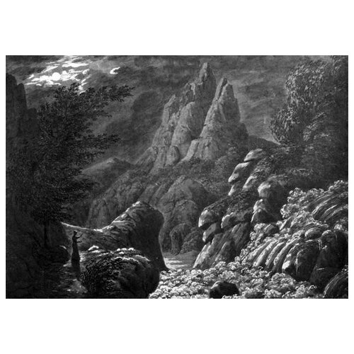        (Ideal Landscape with Waterfall)    56. x 40. 1870