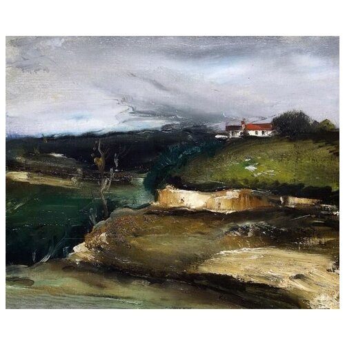         ( Landscape with a House on the Hill)   49. x 40. 1700