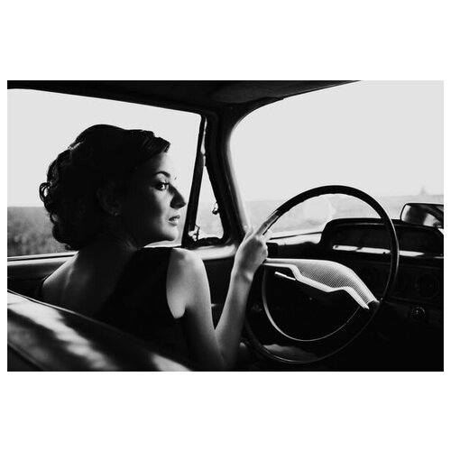        (The girl behind the wheel of a car) 75. x 50. 2690