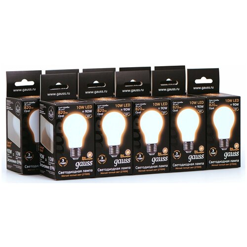   10 Gauss Filament 60 10W 820lm 2700 27 milky LED 1/10/40 1622