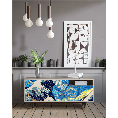 - - STORYZ - T7 The Great Wave off Kanagawa by Hokusai, 125 x 56 x 41 ,  34990