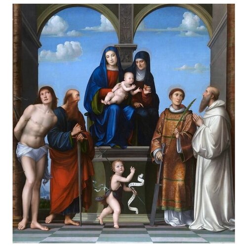      ,      ( The Virgin and Child with Saint Anne and Other Saints)   30. x 32. 1060