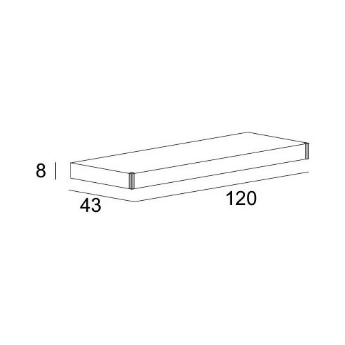 Cezares   120x43x8 CEZARES TAVOLONE 41786 Bianco Opaco 25660