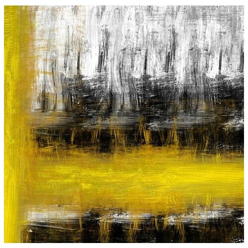     -   (Yellow and black abstract composition) 61. x 60.,  2610   