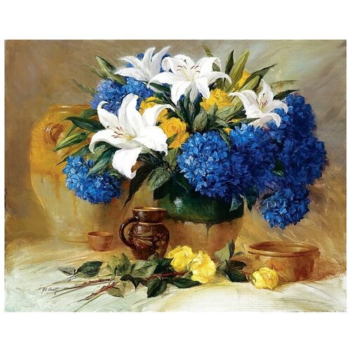       (Flowers in a vase) 25 50. x 40. 1710