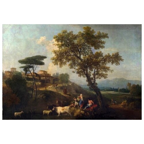            (Landscape with Cattle and Figures)   73. x 50.,  2640   