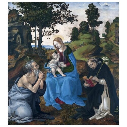             ( The Virgin and Child with Saints Jerome and Dominic)   40. x 44.,  1580   