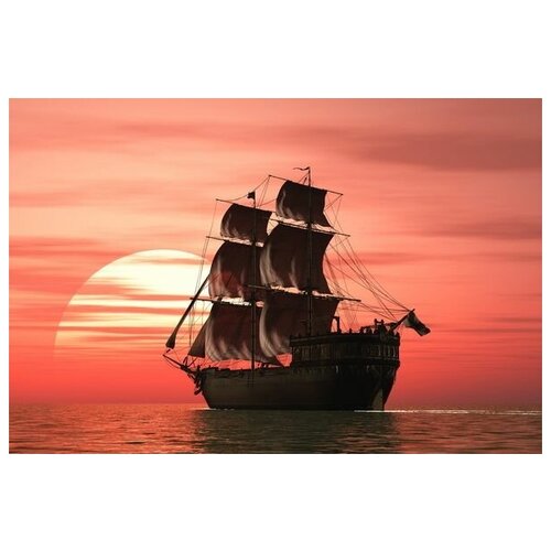       (Ship at sunset) 75. x 50. 2690