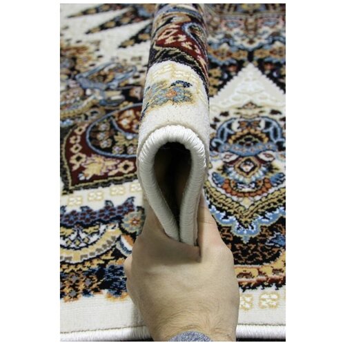  Merinos Shahreza d417 cream-navy 2.8x3.7 19021