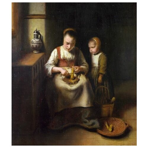    ,  ,  ,   ( A Woman scraping Parsnips, with a Child standing by her)   30. x 34. 1110
