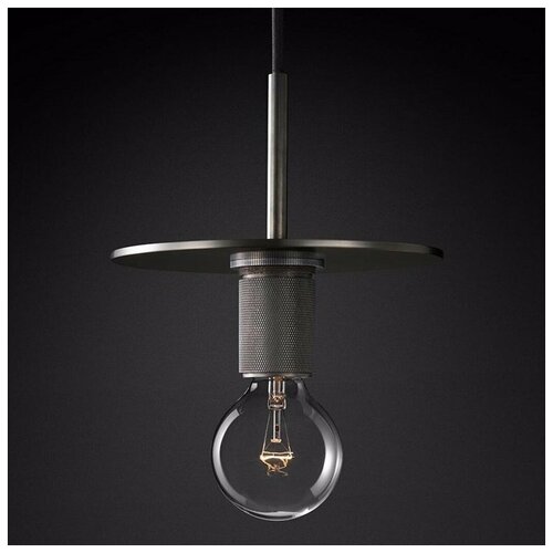   RH Utilitaire Disk Shade Pendant Black 11070