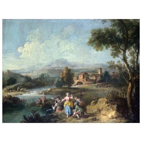        (Landscape with a Group of Figures Fishing)   53. x 40.,  1800   