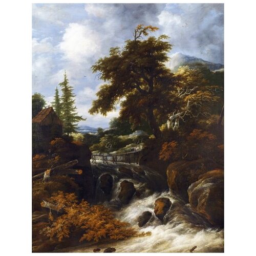        ( A Waterfall in a Hilly Landscape) и   40. x 52. 1760
