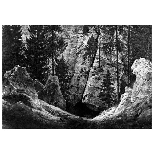      (Caves mit Grabmal (Grab December Arminius, Felsental)    57. x 40.,  1880   