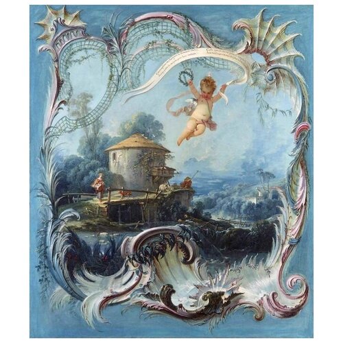        (The Enchanted Home - A Pastoral Landscape Surmounted by Cupid)   40. x 47. 1640
