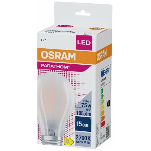  PARATHOM CL A GL FR 75 non-dim 7,5W/827 E27,  7247  Osram