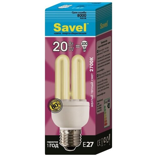 �������� Savel 4U/8-T3-20/2700/E27, ������ ����, 20��, E27, �������������� (�����������������), 1 ��. 175�
