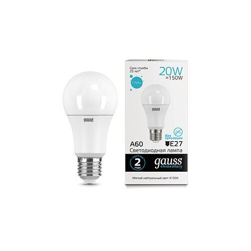 Gauss  Elementary A60 20W 1600lm 4100K E27 LED 2  (. 23229) 698