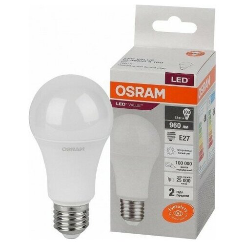  LED LV CLA 60 12W E27 4000K 960lm  118x60 (10/.) Osram 1133