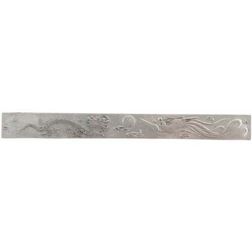 Линейка-пресс-папье №6. Тибетское серебро, чеканка. Китай, вторая половина XX века 4500р