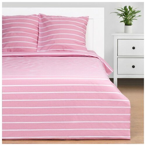 ���������� ����� ����� 2 �� Pink stripes 175�215��, 200�220��, 70�70��-2 ��, 100% ������, ������ 3382�